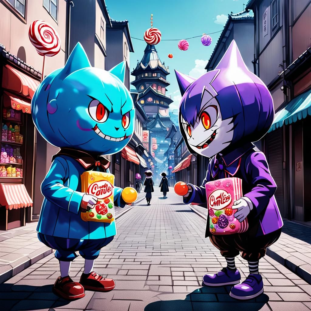 Candy-Themed Anime Villains Face Off in Street