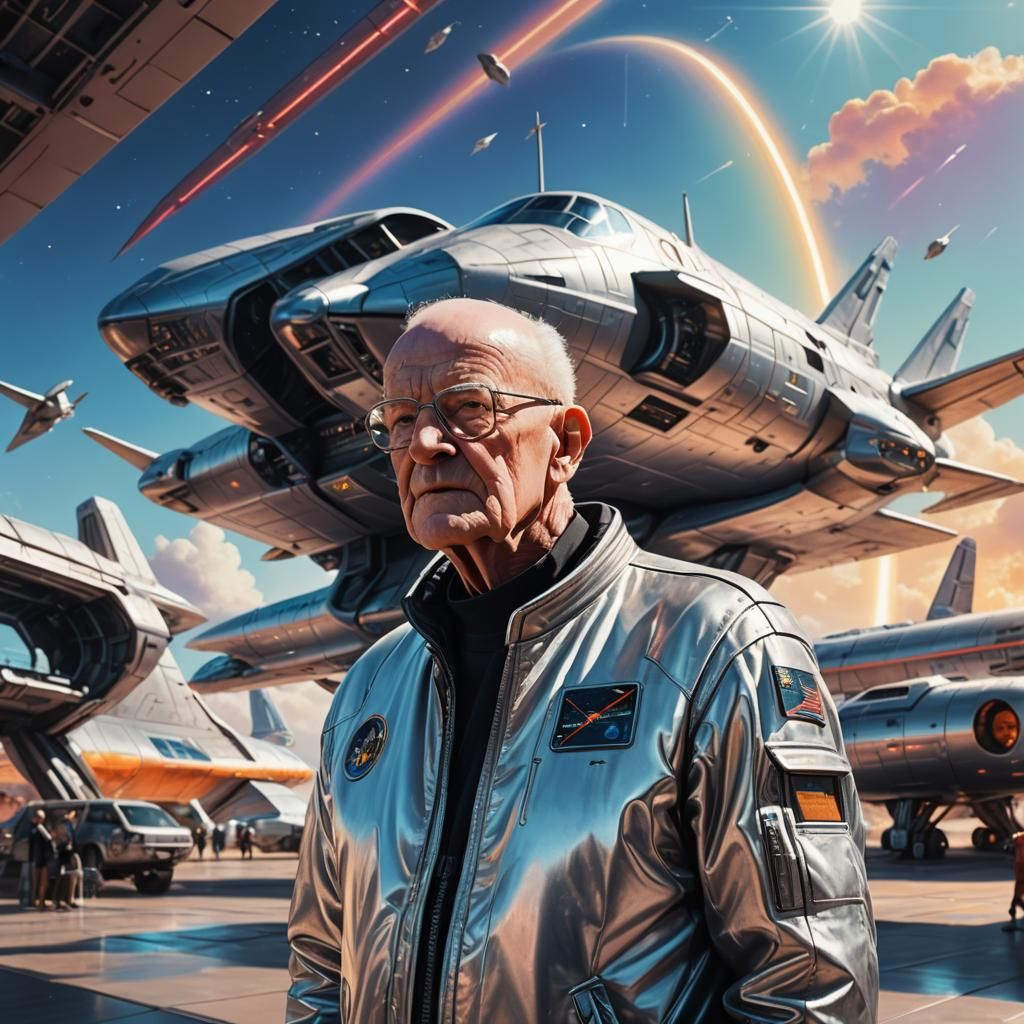 Futuristic Spaceship Concept Art in Neon Hues