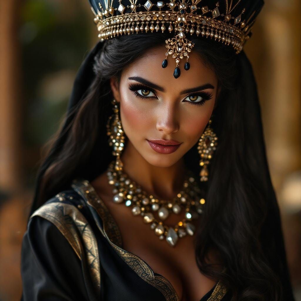 Elegant Egyptian Princess Portrait in Professional Photograp...