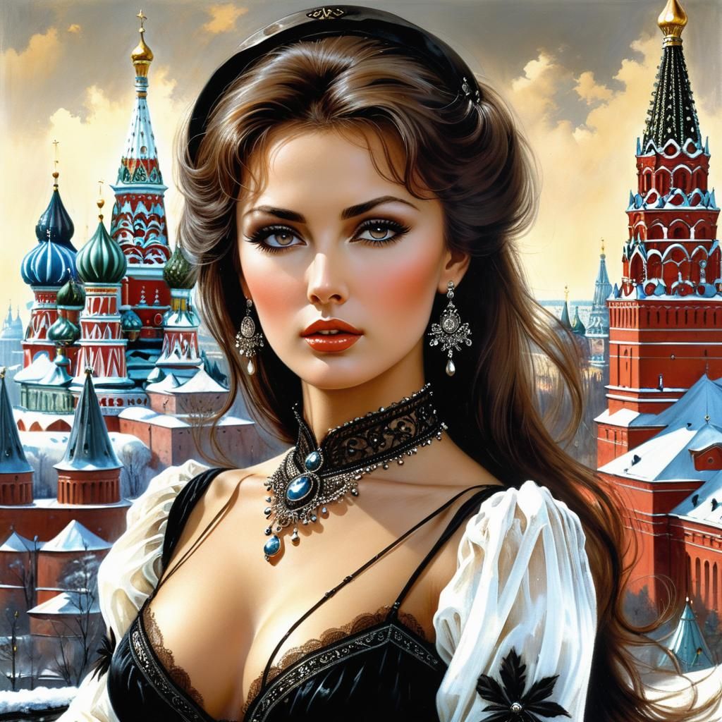 Realistic Portrait of 1960s Russian Woman