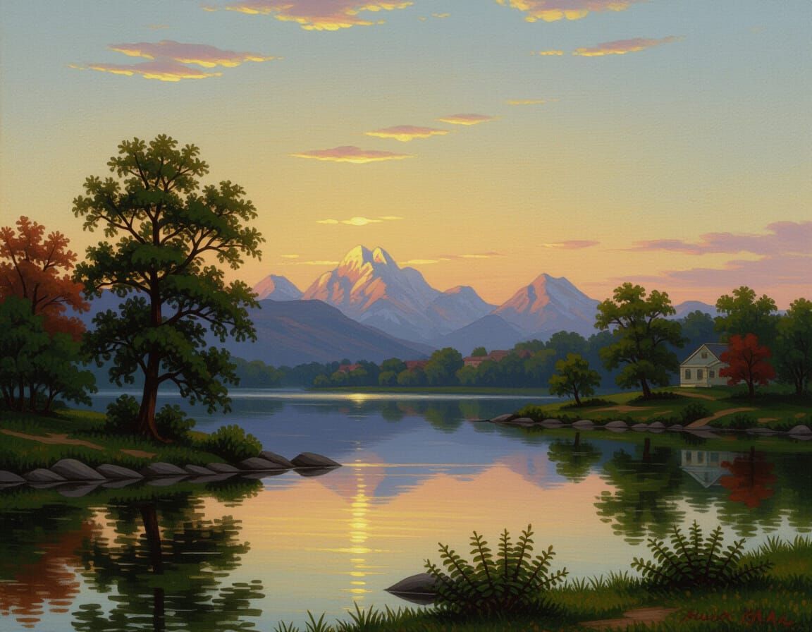 AI Image in Hudson River School Style