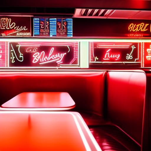 1950s Diner in Cyberpunk 2099 Style