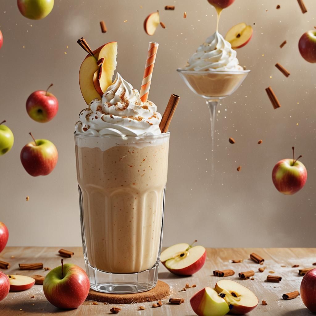 Apple Cinnamon Smoothie in Hyperrealistic Digital Art