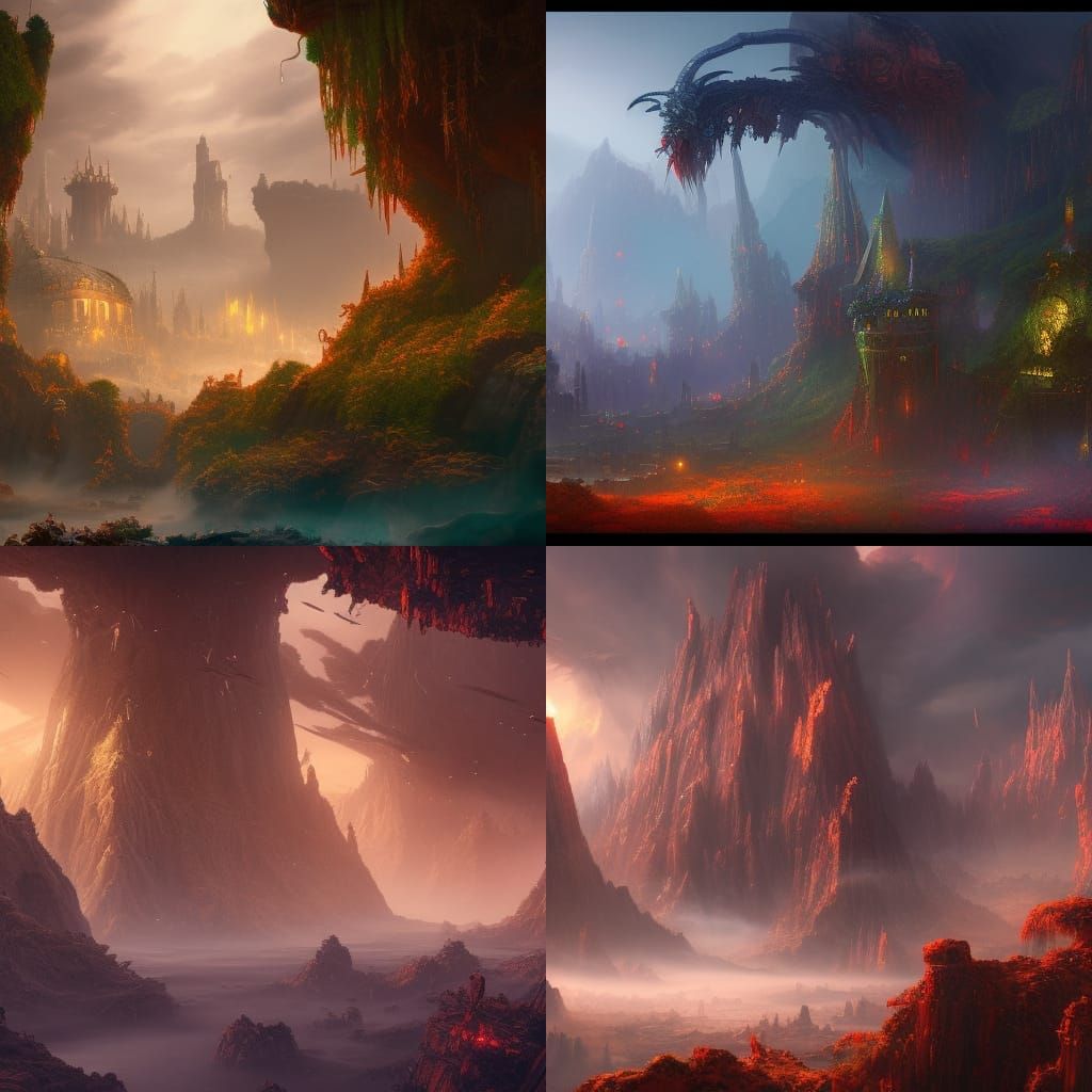 Fantastical Matte Painting in Deep Color, 8K