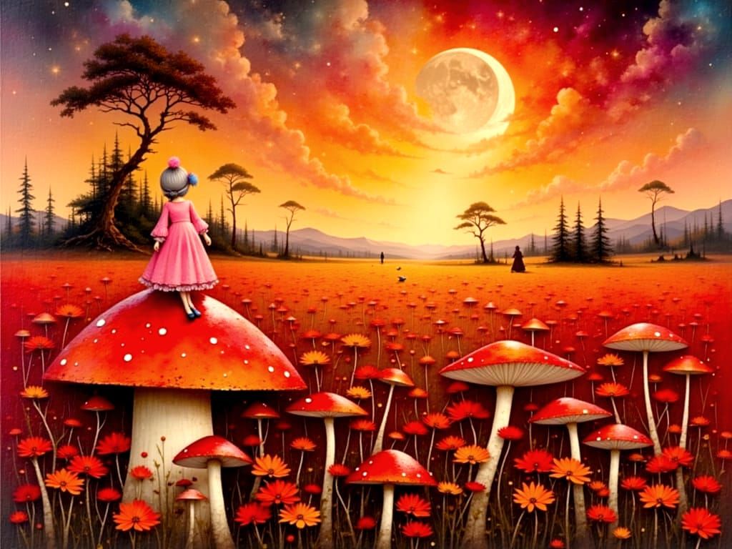 Whimsical Fairy in Cosmic Landscape