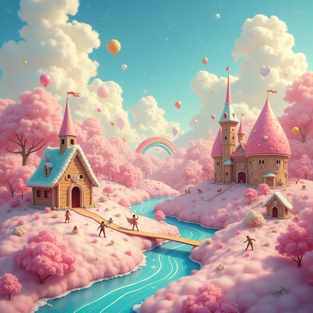 Magical Candy Kingdom in Pastel Colors