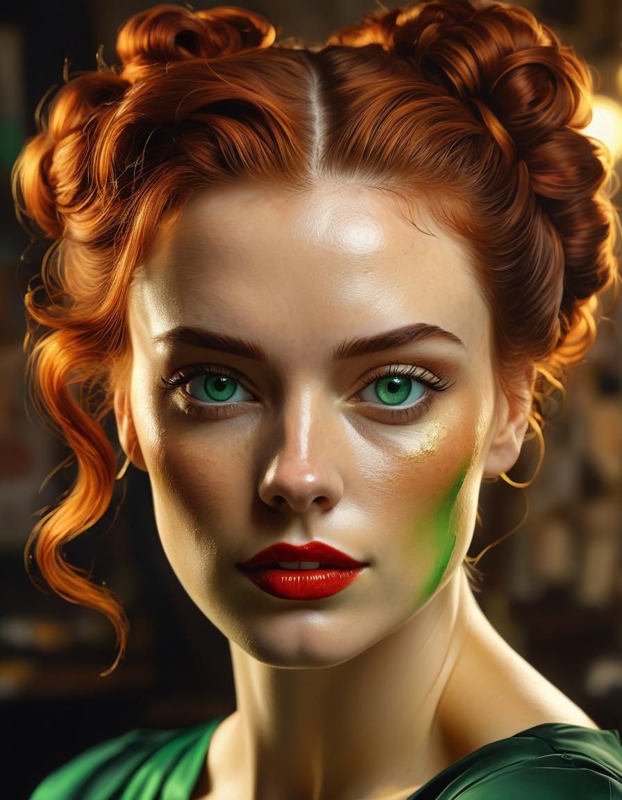 Art Deco Portrait of a Woman Painting