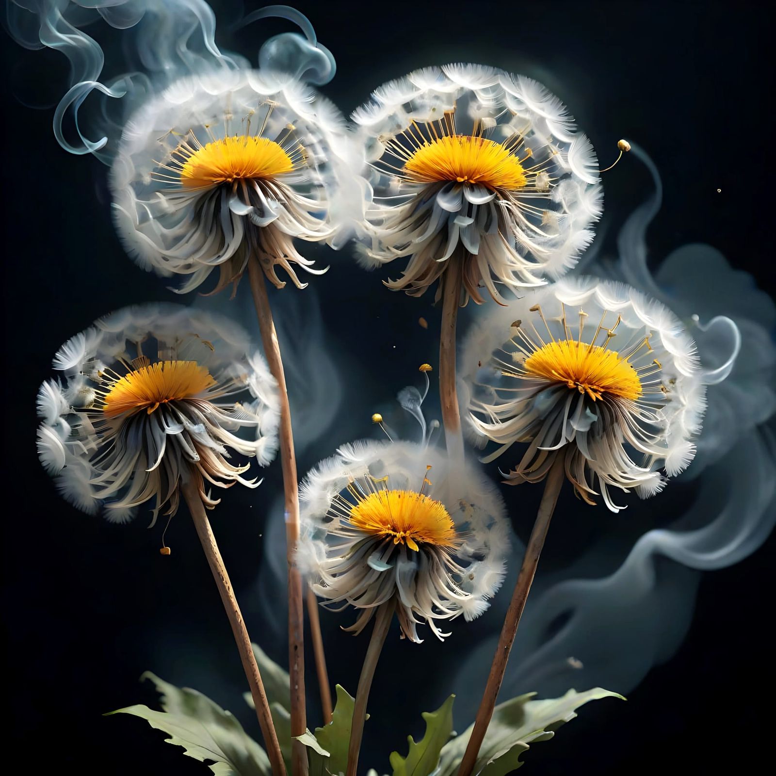 Smoking dandelion