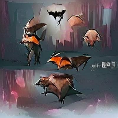 Minimalist Bat Silhouette on Plain Background