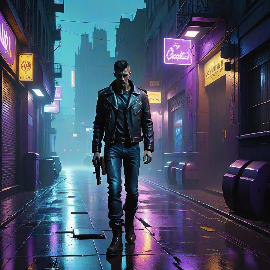 Gritty Alleyway Encounter in Dark, Gothic Style