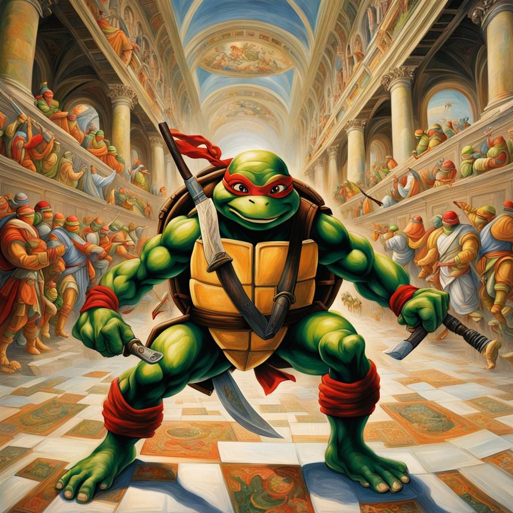 Teenage Mutant Ninja Turtle Paints Sistine Chapel