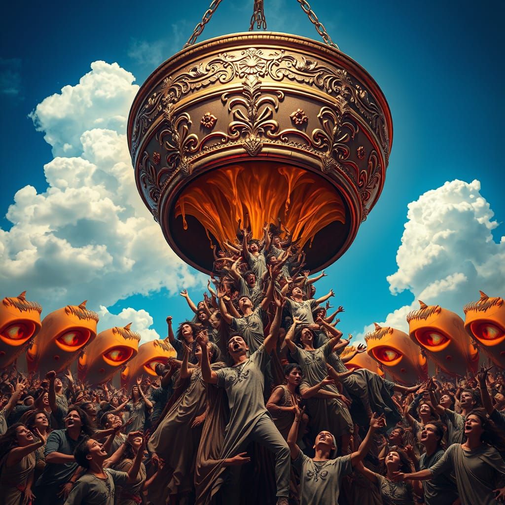 Surreal Bucket Unleashes Horrors in Vibrant, Dreamlike Scene