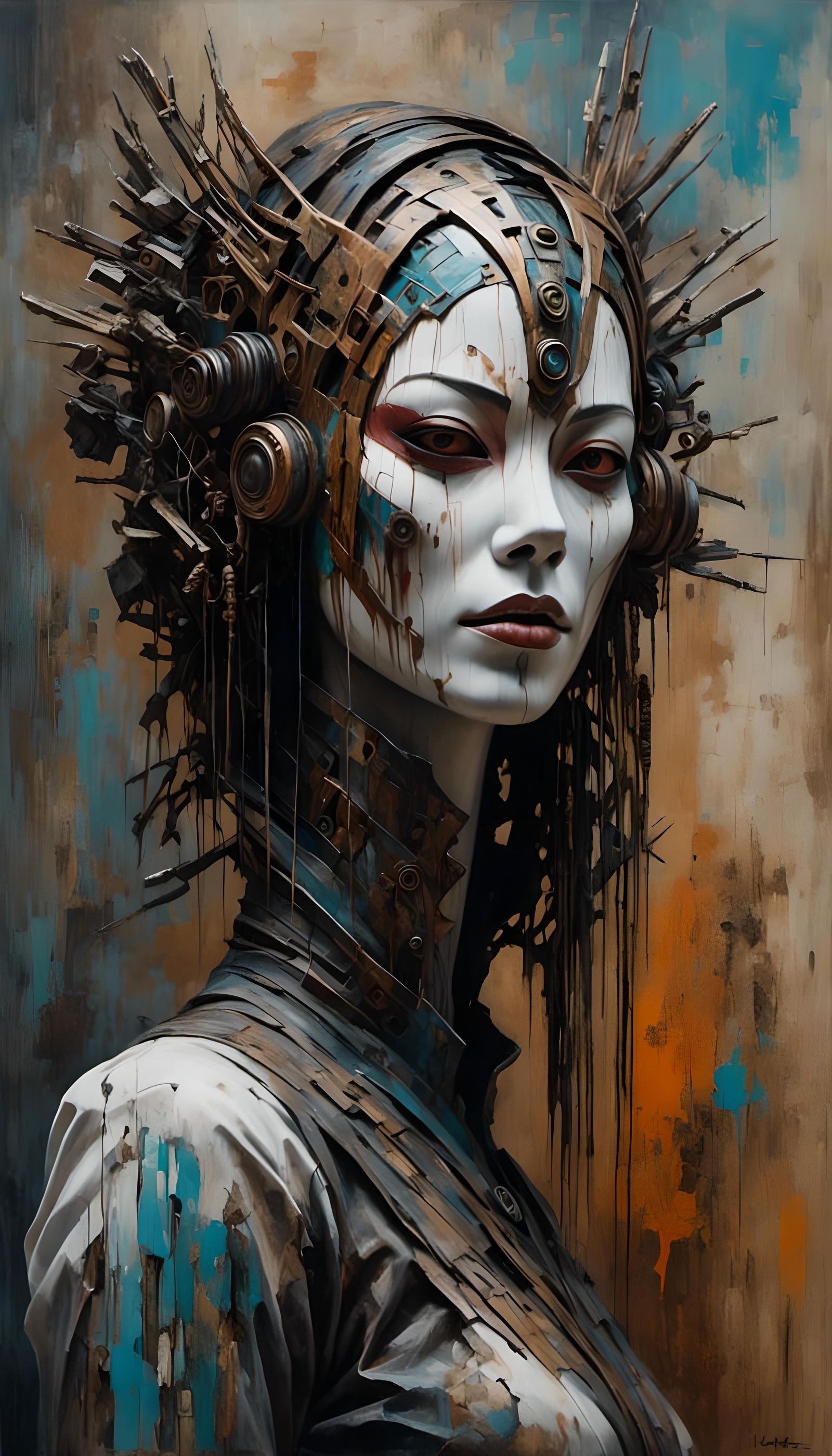 Cyberpunk Woman with Cybernetic Eye in Neo-Punk Style