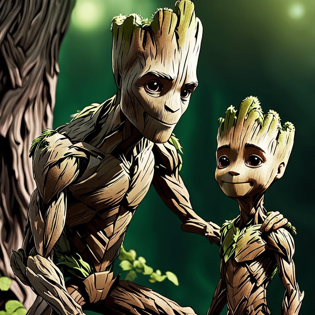 Groot and a Cute Companion
