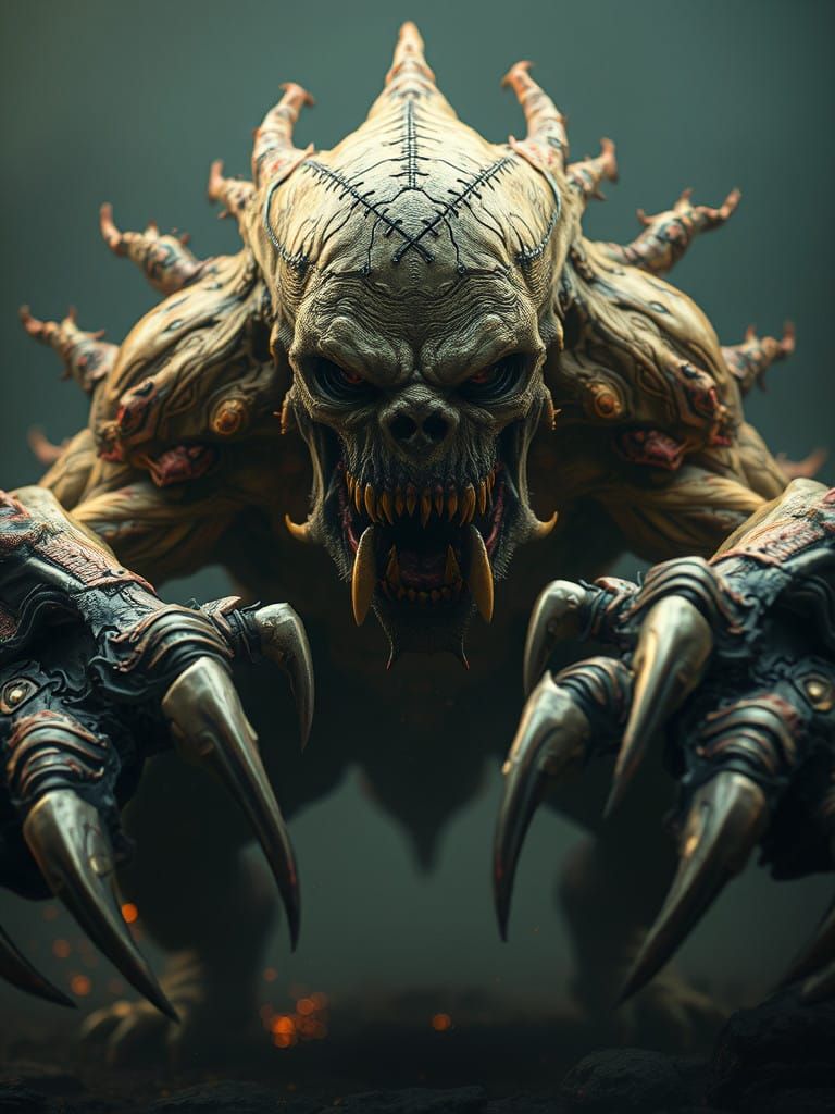 Imposing Brutalism Creature with Razor Sharp Claws