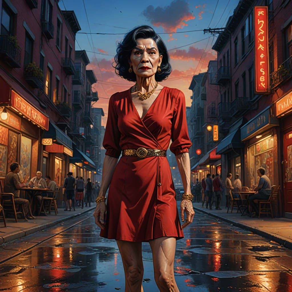 Elegant Fantasy Transvestite in Golden Hour