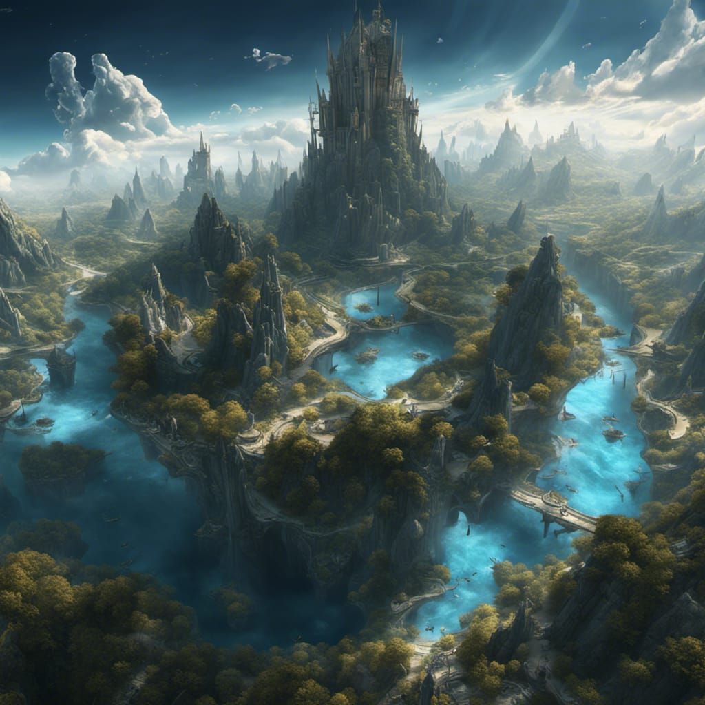 Fantasy Island Floating in Space: Unreal Engine 5