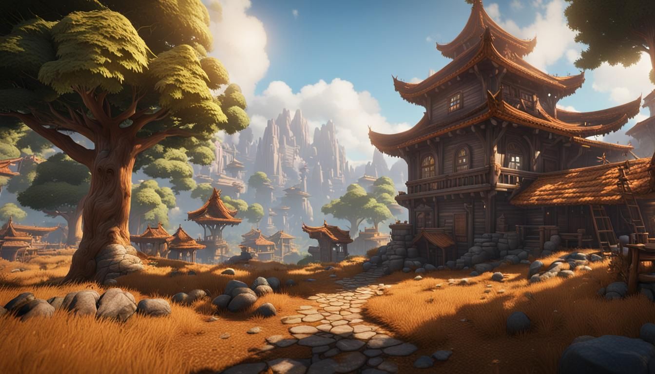 Game-Inspired Landscape in 3D Cinematic Style