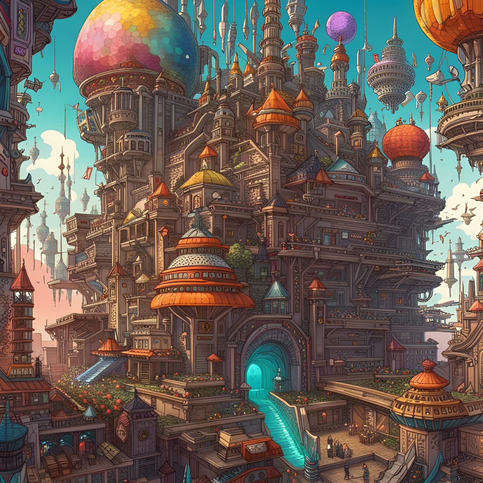 Intricate Sci-Fi Kingdom: Highly Detailed