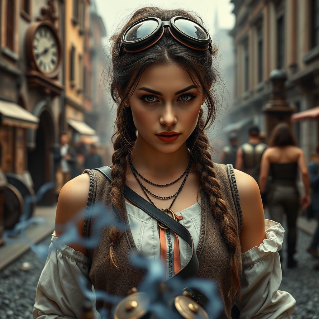 Steampunk Woman in Competitive Events, Cross-Stitch Design