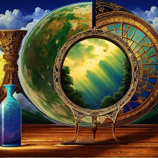 Ethereal Sky with Sunrays and Mirror Reflections