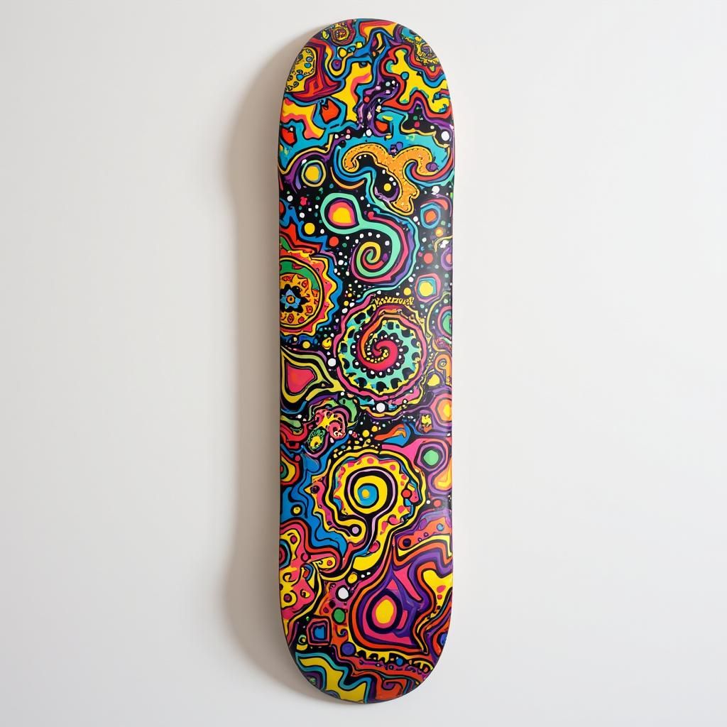 Abstract Skateboard Deck Art Inspired by Takashi Murakami
