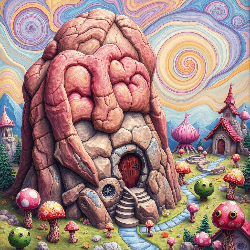 Fantastic Rock Formation in Candyland-Inspired Wonderland