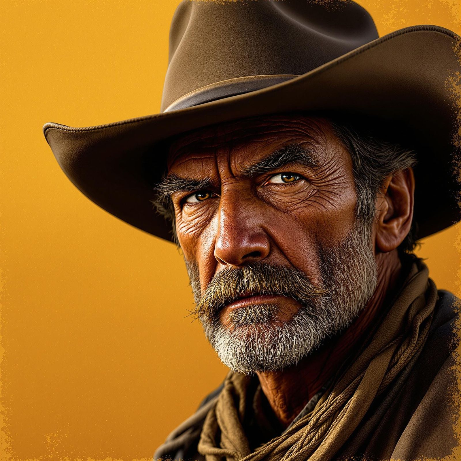 Cinematic Cowboy Portrait in Western Art Style