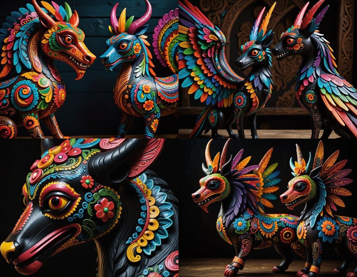 Psychotic Alebrije: Blended Legendary Creatures in Gothic Se...