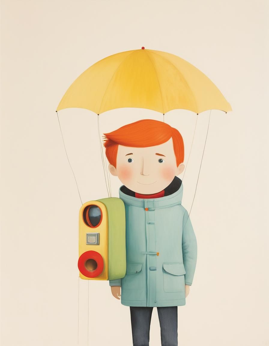 Whimsical Illustration in Oliver Jeffers Style
