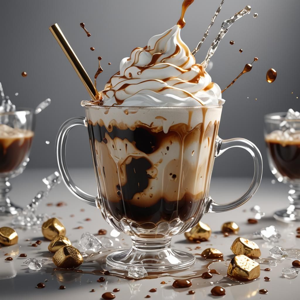 Iced Coffee in Anime Style