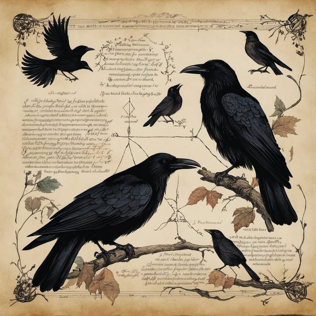 Witch's Notebook Page: Black Raven Familiars