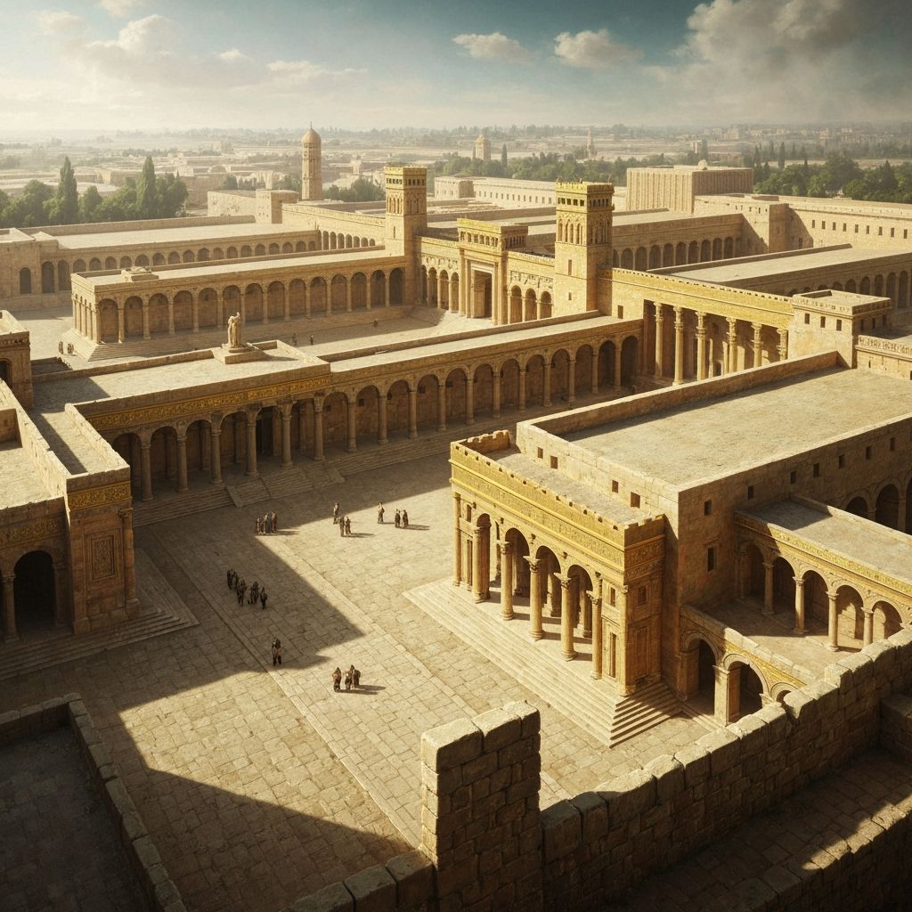 Ancient Jewish Temple in Jerusalem: High-Angle View