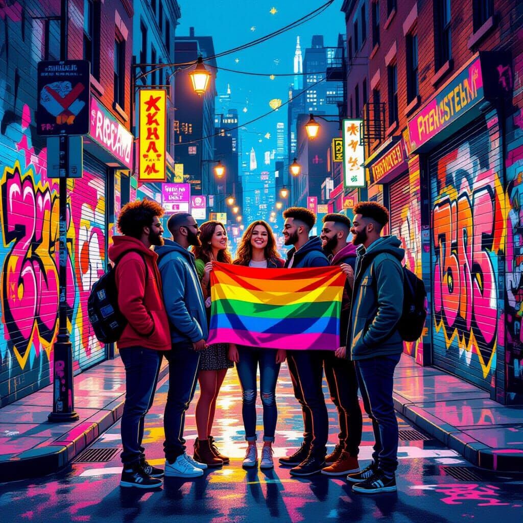 Brotherhood and Pride on a Graffiti Street Corner