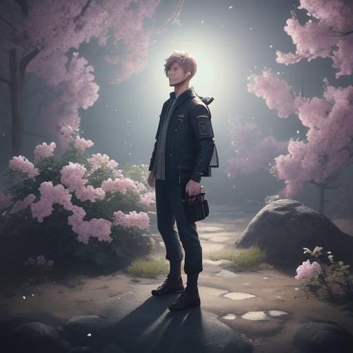 Boy With Uke in Vibrant 3D Anime Art