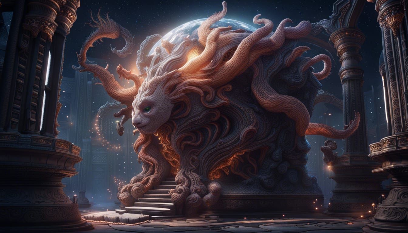 Cosmic Library Inkbeast Matte Painting in 8K