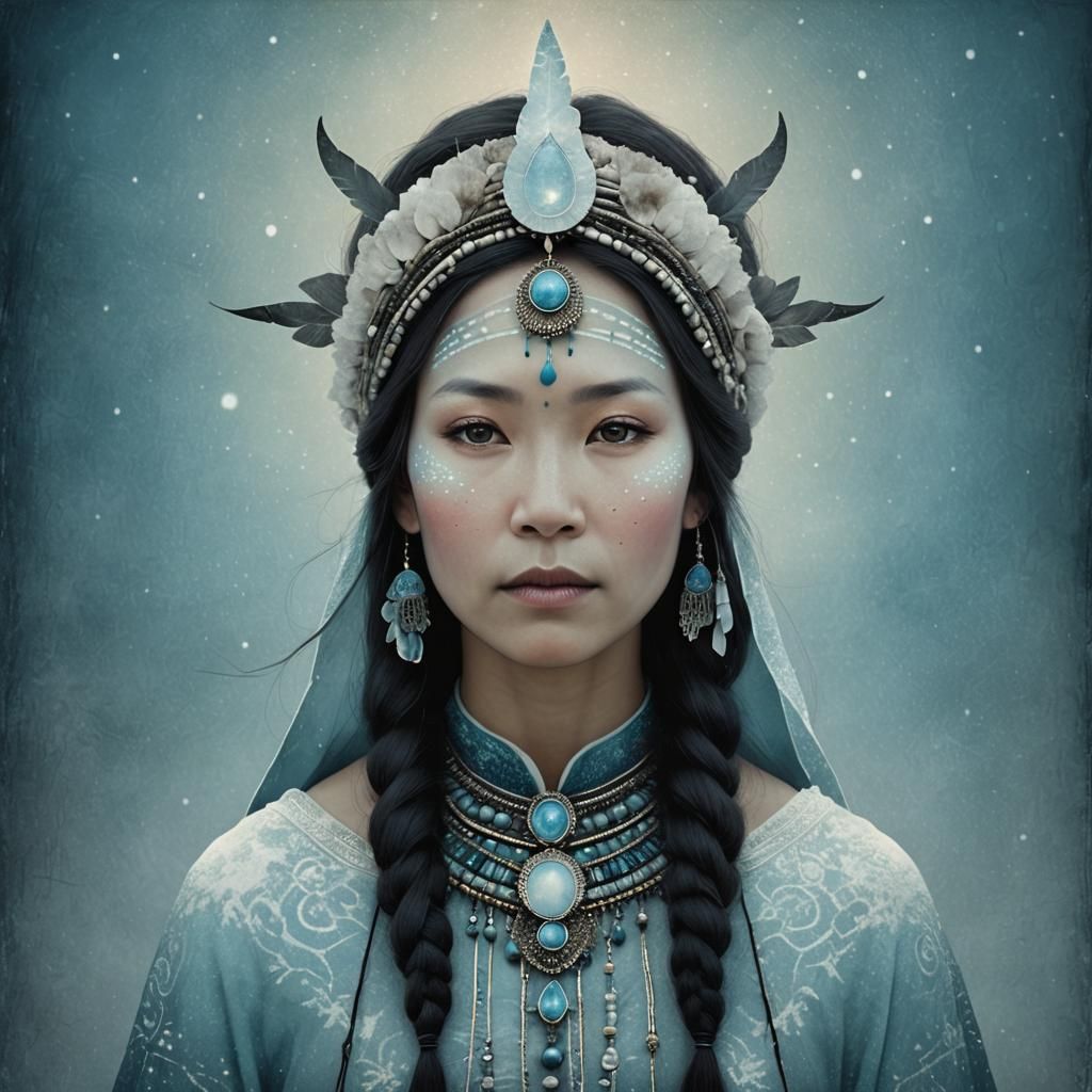 Inuit Witchy Woman in Surreal Digital Art