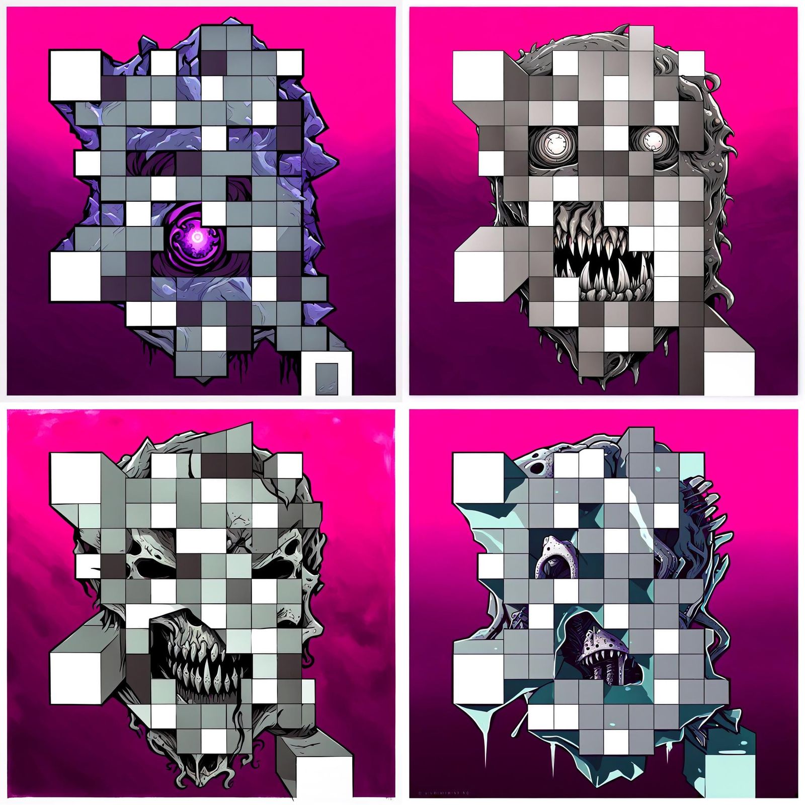 Eldritch Xenomorph Crystal Sword Sci-Fi Horror Poster