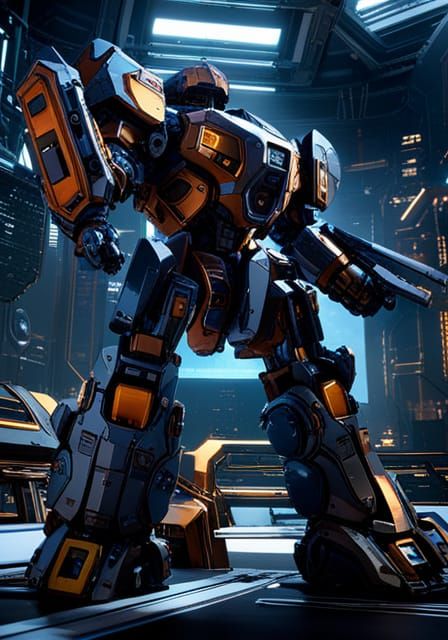 Epic Sci-Fi Mecha Robot with Intricate Details