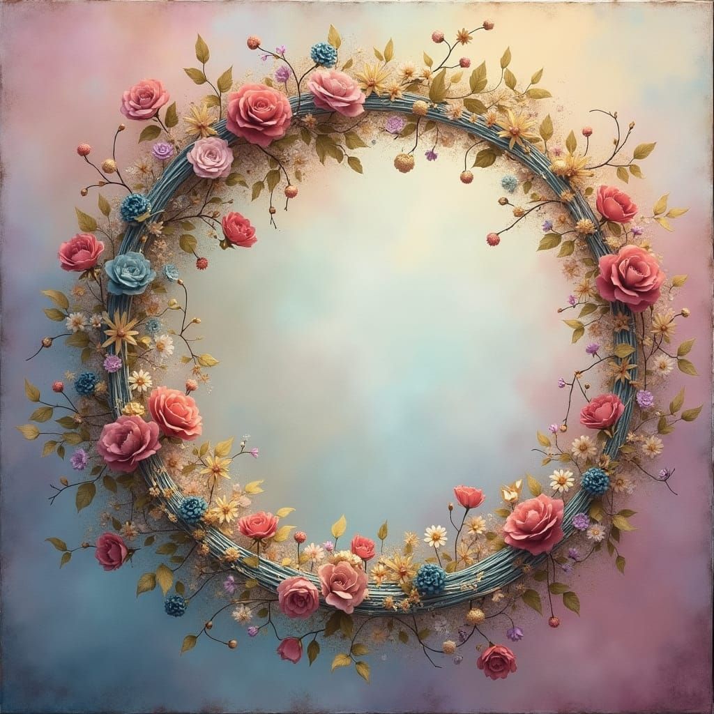 Abstract Fairytale in Shabby Chic Pastel Hues