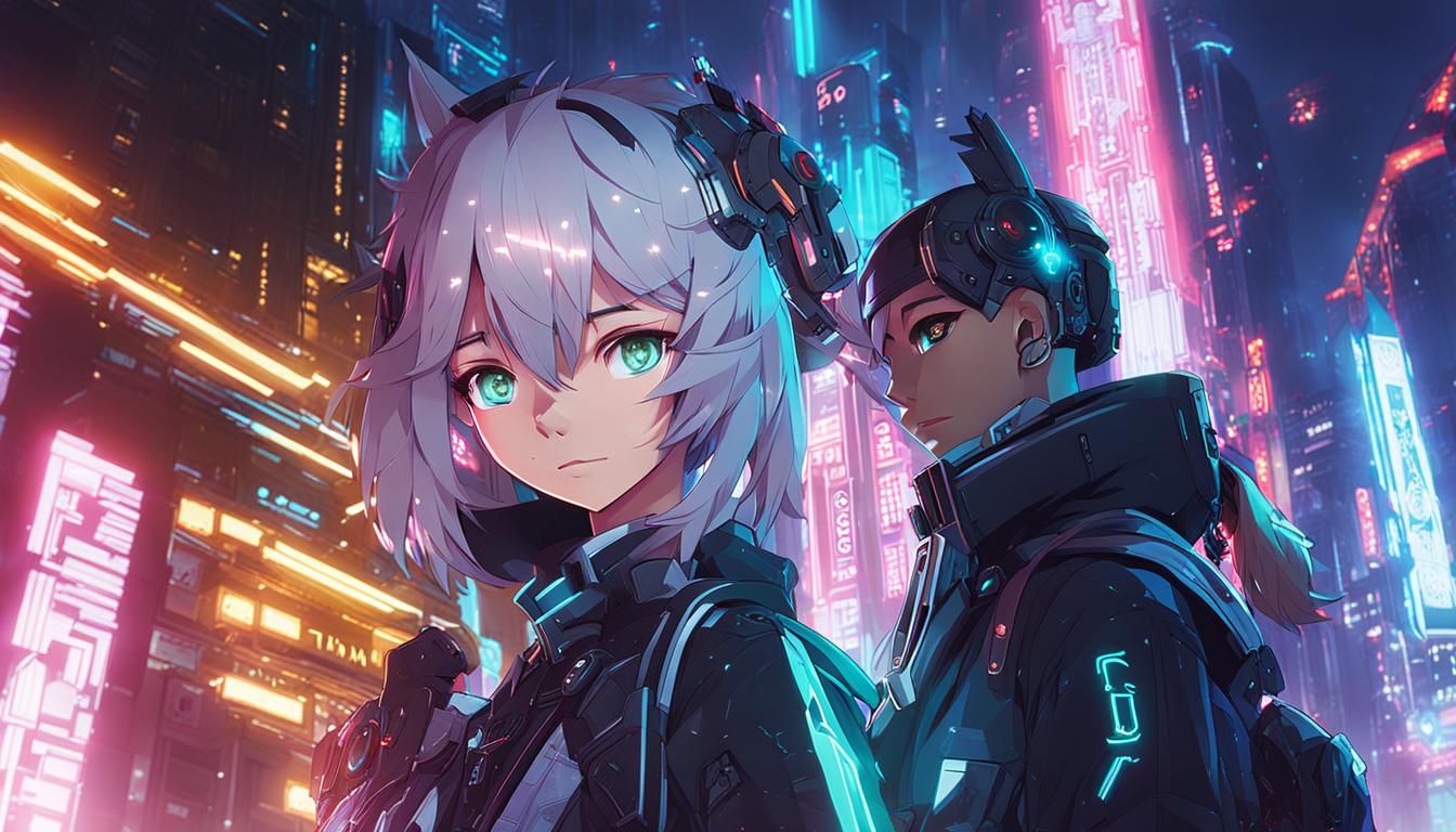 Cyberpunk Anime Concept Art: Genshin Impact in Neo-Tokyo