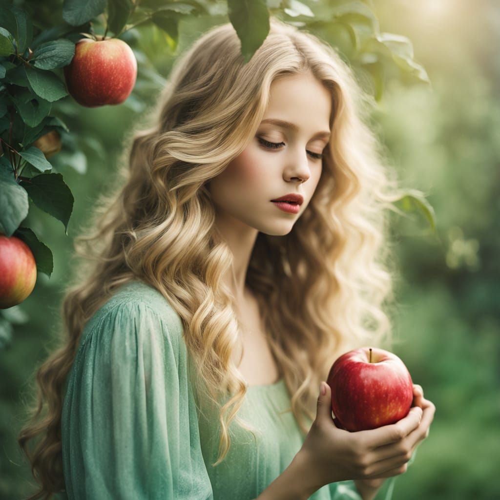 A beautiful young princess, long wavy blonde hair, stunning ...