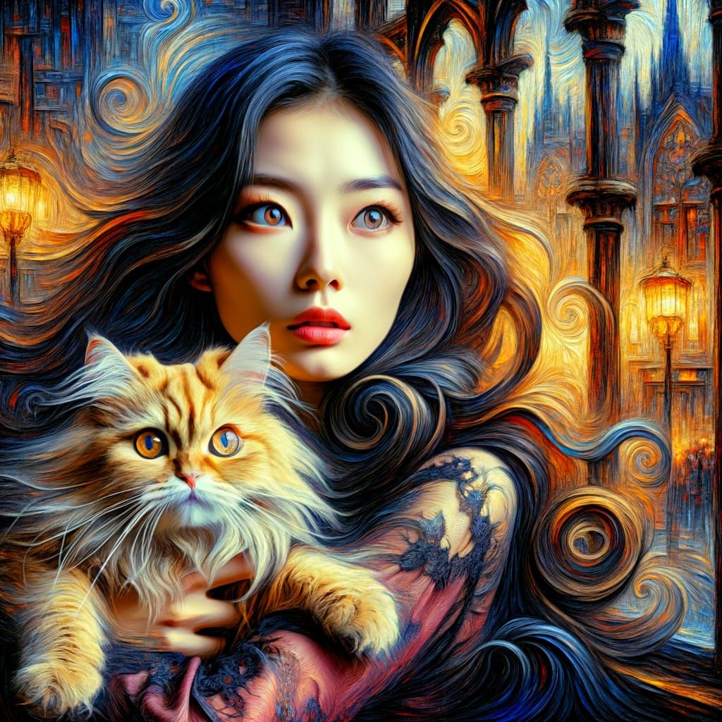 Portrait of a Woman and her Cat