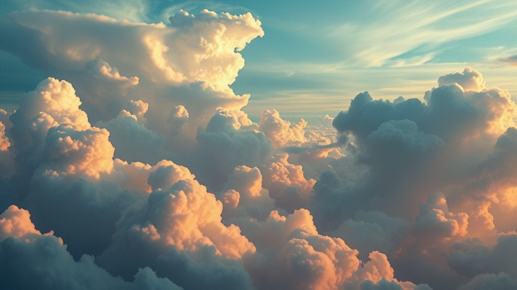 Ethereal Silver Clouds in Dreamlike Sky