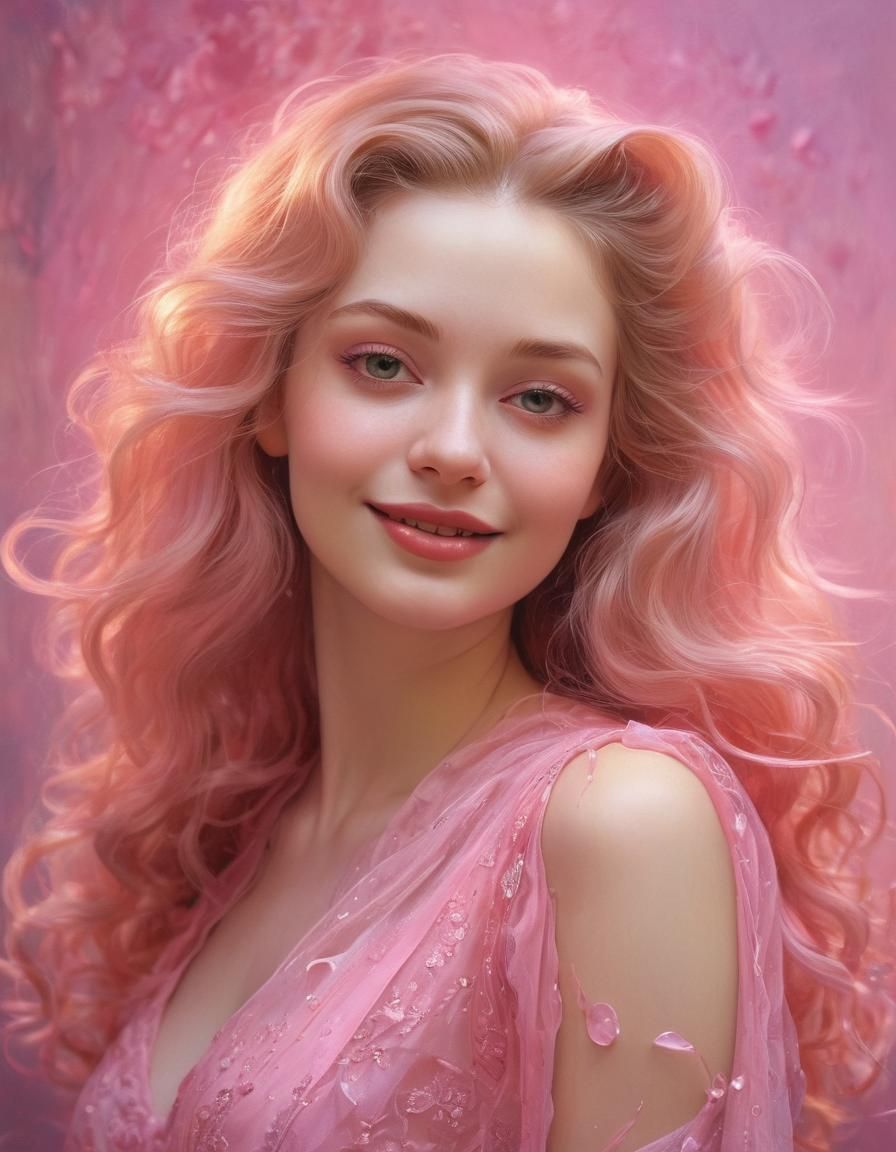 Lady in Pink Dress, in Nizovtsev Style