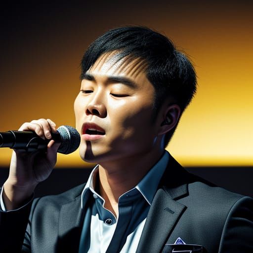 K-Pop Idol Sings with Intense Focus