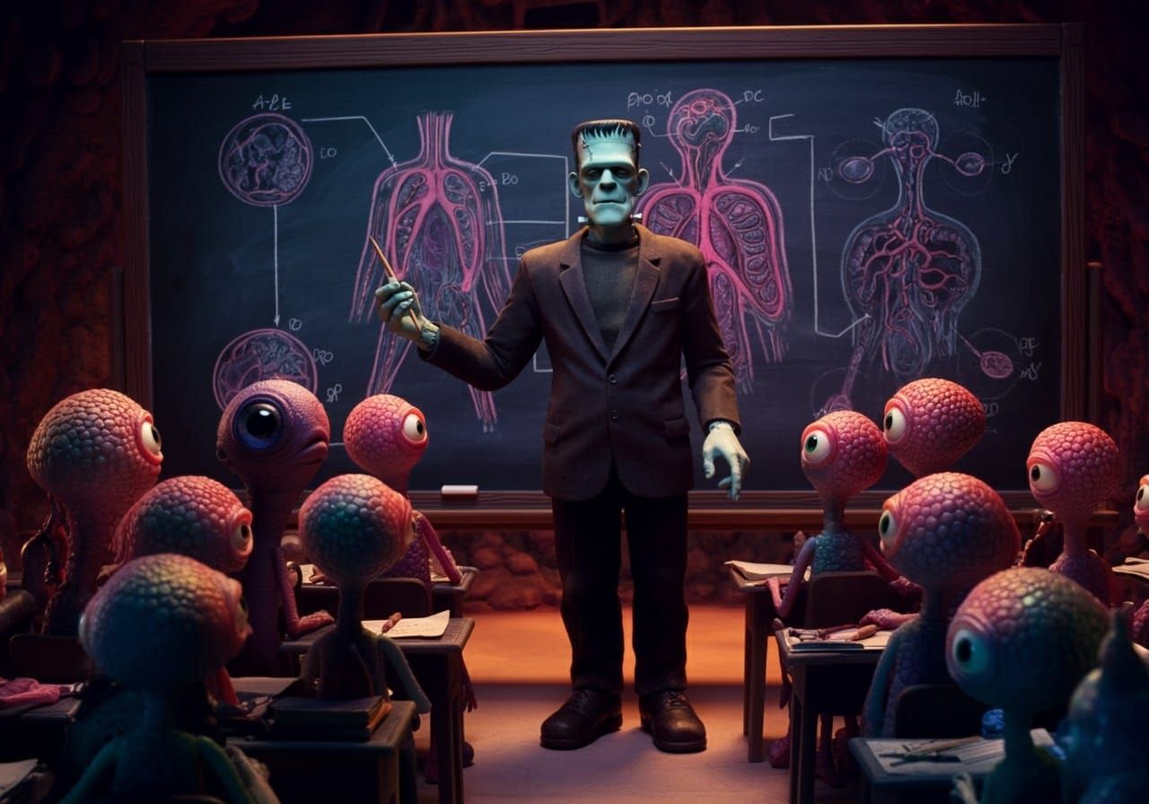 Frankenstein's Monster Teaches Alien Anatomy