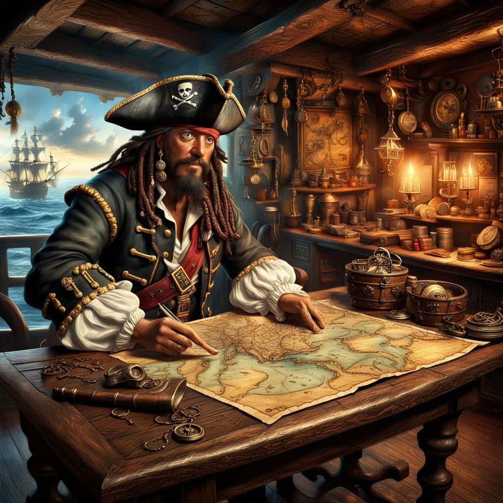 Blackbeard's Whimsical Treasure Map in Pirates Tavern