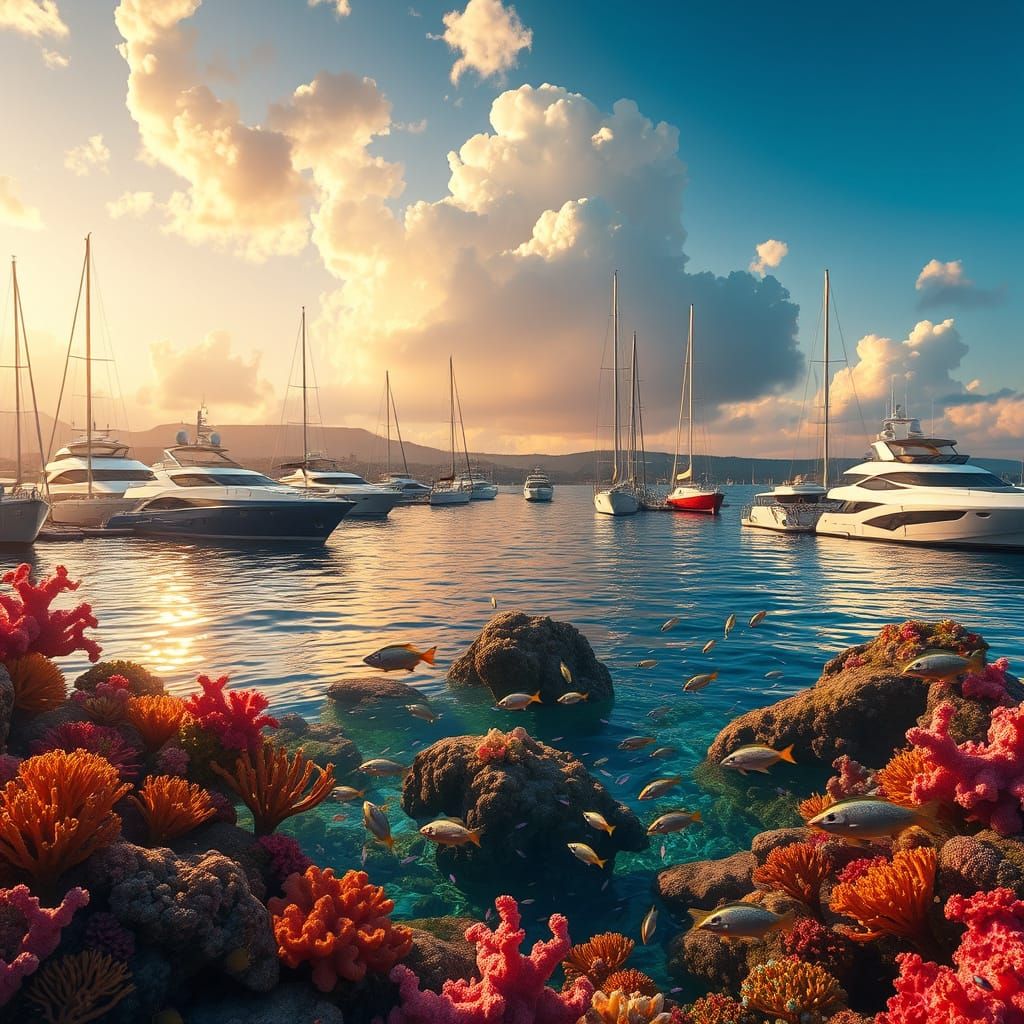 Surreal Marina Ecosystem in Hyper-Realistic HDR