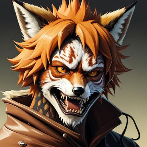 Animal Masked Figure in Anime Style Illustration